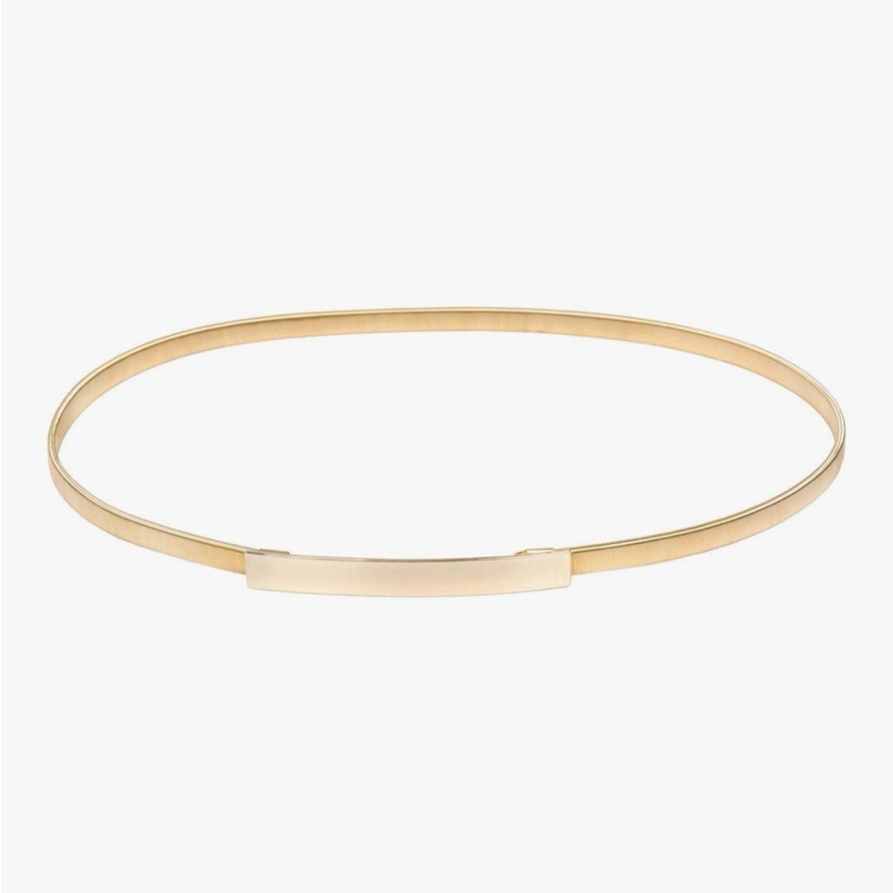 2 GRACE KARIN Women Skinny Metal Cinch Gold Elastic Waist Belt
